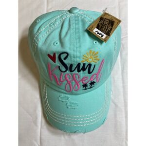 KBETHOS Baseball Cap Women OS Mint Teal NWT Sun Kissed Distressed Dad Hat